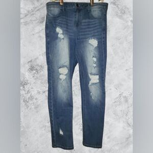 Balera dance costume Jean pants Large adult Blue distressed